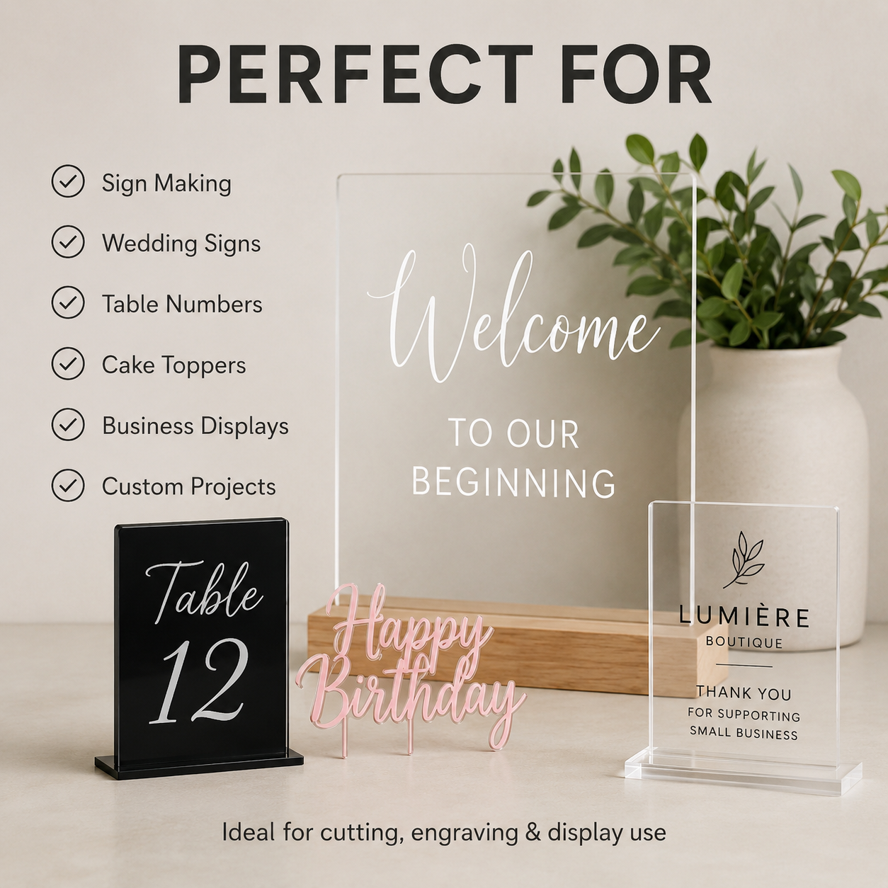 Cast Acrylic Sheets for Laser Cutting, Sign Making, Displays & DIY Projects