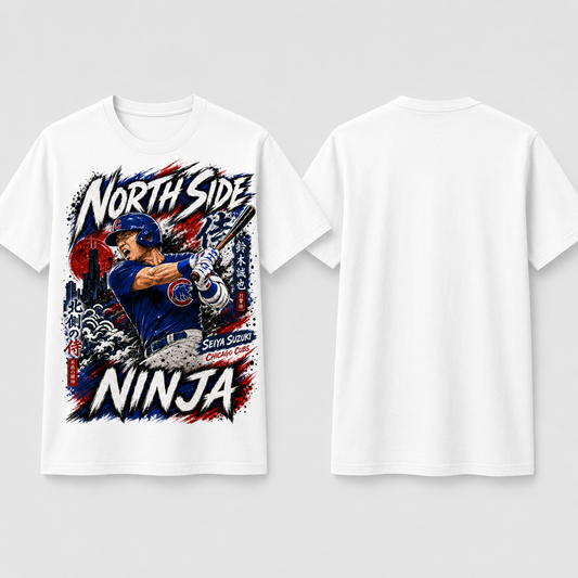 Seiya Suzuki Northside Ninja Shirt | Chicago Cubs Anime Baseball Tee | Japanese Baseball Graphic T-Shirt