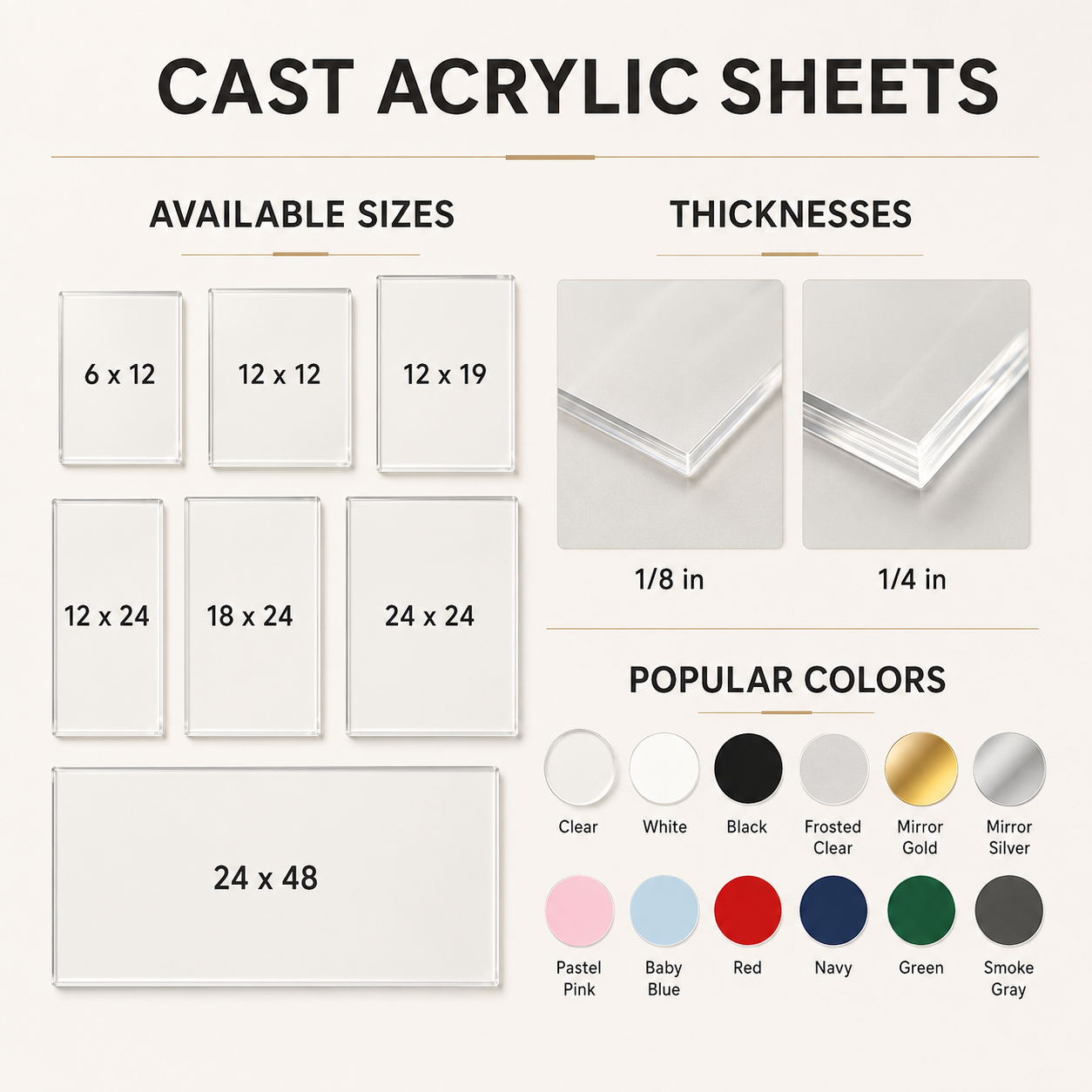 Cast Acrylic Sheets for Laser Cutting, Sign Making, Displays & DIY Projects