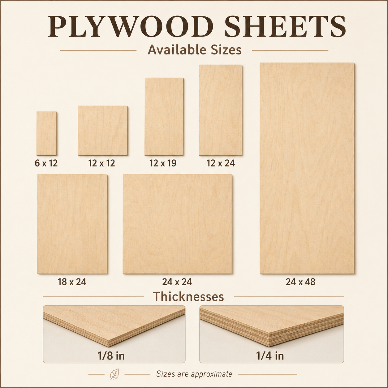 Plywood Sheets for Laser Cutting, CNC, Signs & DIY Projects