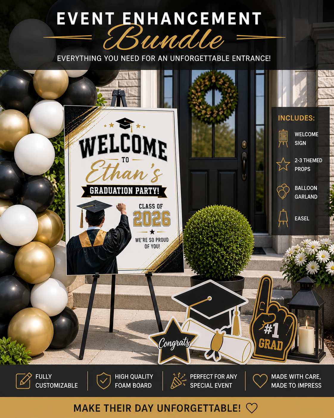 Event Enhancement Bundle - Welcome Sign | Balloons | Props | Easel