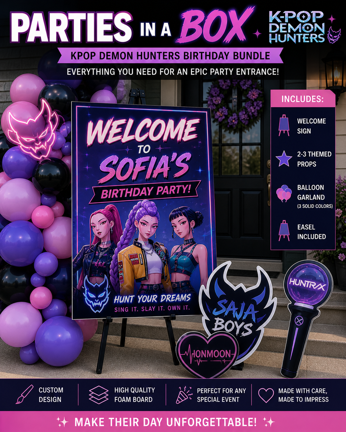 Event Enhancement Bundle - Welcome Sign | Balloons | Props | Easel