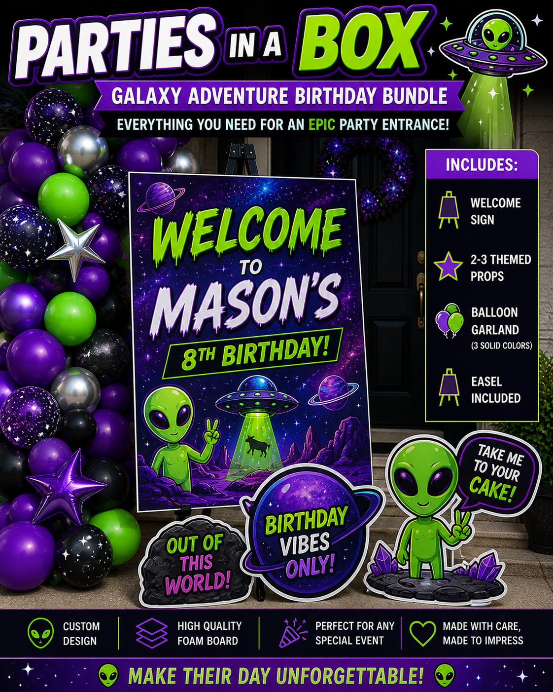 Event Enhancement Bundle - Welcome Sign | Balloons | Props | Easel