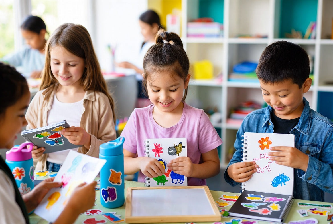 Kids Drawing Into Stickers