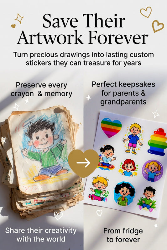 Kids Drawing Into Stickers